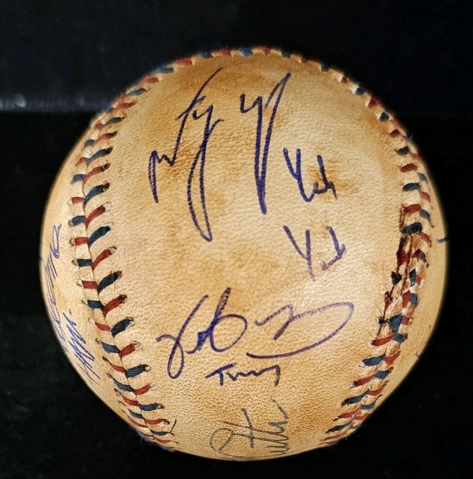 Béisbol desgastado personalizado firmado por The Sandlot Babe Ruth, firmado por 8 Cast JSA Foto 3 de 4