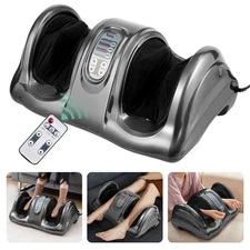 Shiatsu Foot Massager Kneading and Rolling Leg Ankle w/Remote Gray