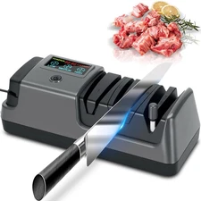 Upgrade 5 in 1 Electric Knife Sharpener with LCD Screen, 3 Rotational Speed A...