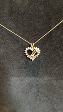 18" YG diamond heart-shaped pendant necklace