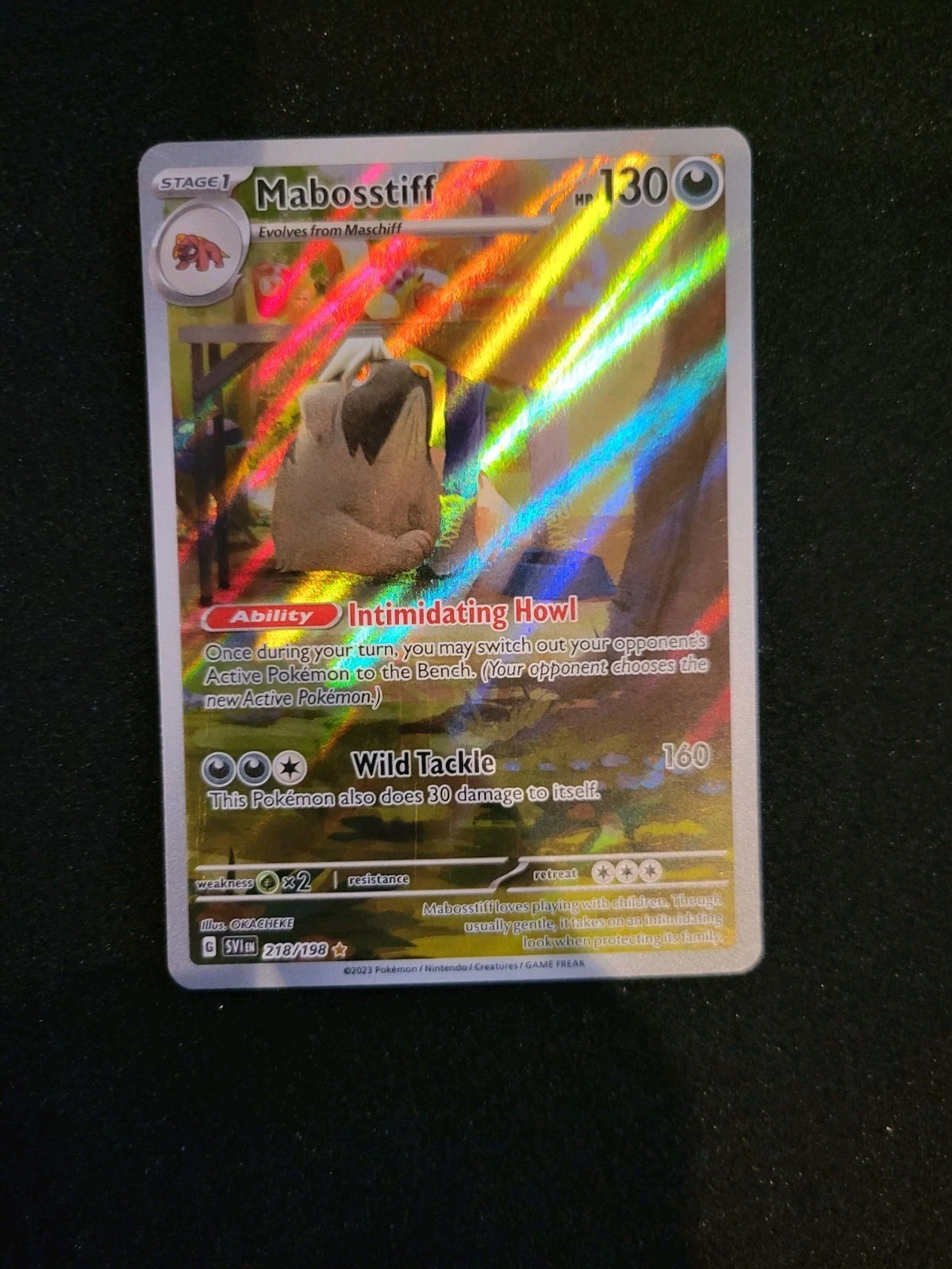 Pokémon Scarlet & Violet Mabosstiff 218/198 Holo Illustration Rare NM