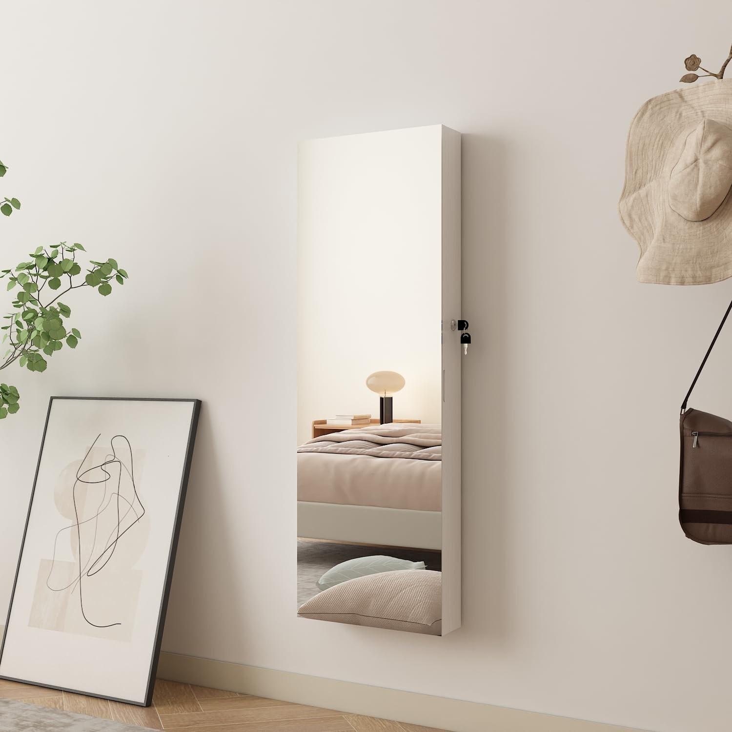 LED Jewelry Cabinet Armoire Organizer,Wall/Door Mount Jewelry Organizer and S... thumbnail 6