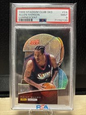🛎  1999 Topps Stadium Club 3x3 Luminescent #2A Allen Iverson PSA 9- Holo