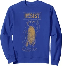 Funny Resist Resistance Penguin Activism Anti Trump Unisex Crewneck Sweatshirt