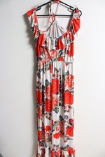 Ex High Street Womens Floral Halter Maxi Dress - Size 16 (L64)