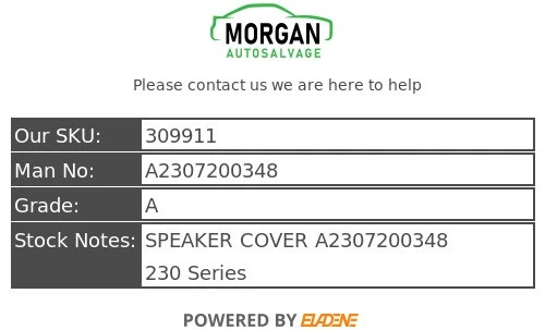 2007 MERCEDES SL R230 Right Driver Side Speaker Cover In Black 01-08 A2307200348 - Image 2 of 4