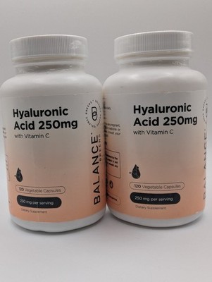 2x Balance Breens Hyaluronic Acid 250mg + Vitamin C 120 Capsules/Each 04/2028