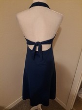 Patagonia Halter Style Tie Back Shift Dress Size L Navy EUC 