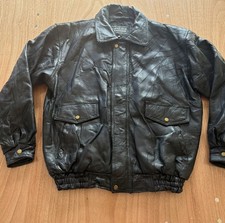 Mens Genuine Leather Jacket- Napoline Leather Outfitters Black Size XL