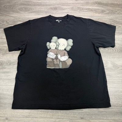 KAWS Uniqlo UT Companion Father Son T-Shirt Mens XXL Black Graphic Short Sleeve