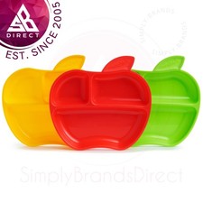 Munchkin Lil Apple Unterteilte Teller Pack 3  F&uuml;r 6 + Monate Kleinkind Self Die