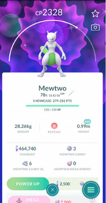 PoKéMon Go -  Shiny  Mewtwo Sz XXS - Trade registered - Available