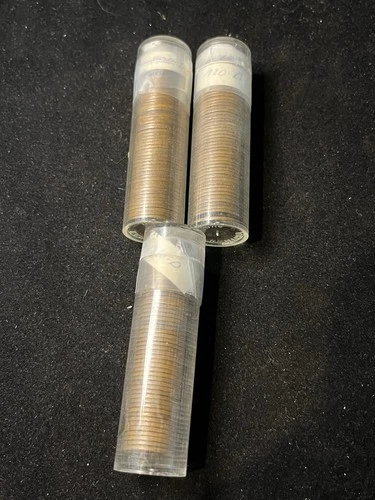 1920 d lincoln cent roll X3 Vg-Vf