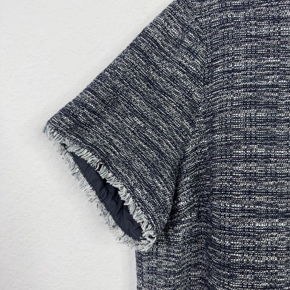 Рубашка женская J.Crew XXL серая твидовая бахрома квадратная минималистская нейтральная опрятная карьера - Изображение 3 из 4