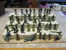 VTG Payton Marx MPC US Green Plastic Army Men Playset Figures Toy Soldiers L6