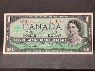 Canada 1967 Centennial $1 Dollar Bill With serial number