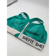 Shefit Ultimate Sports Bra Teal Green High Impact Front Zip Size 4Luxe 110002