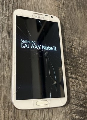 Samsung Galaxy Note II 16 GB Marble White (Sprint) Cracked Screen/ As-Is. 