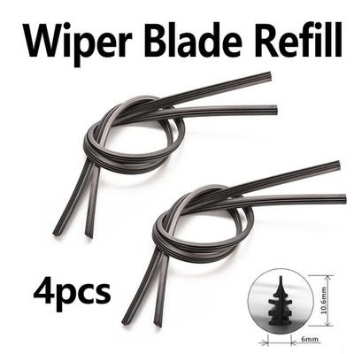 Black Car SUVs Trucks Windshield Wiper Blade 26'' Boneless Wiper Rubber Strip X 4