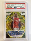 TOPPS CARNAVAL UCC 2023-2024 GABRIEL JESUS BRAZIL GOLD PARALLEL 16/50 PSA 9.