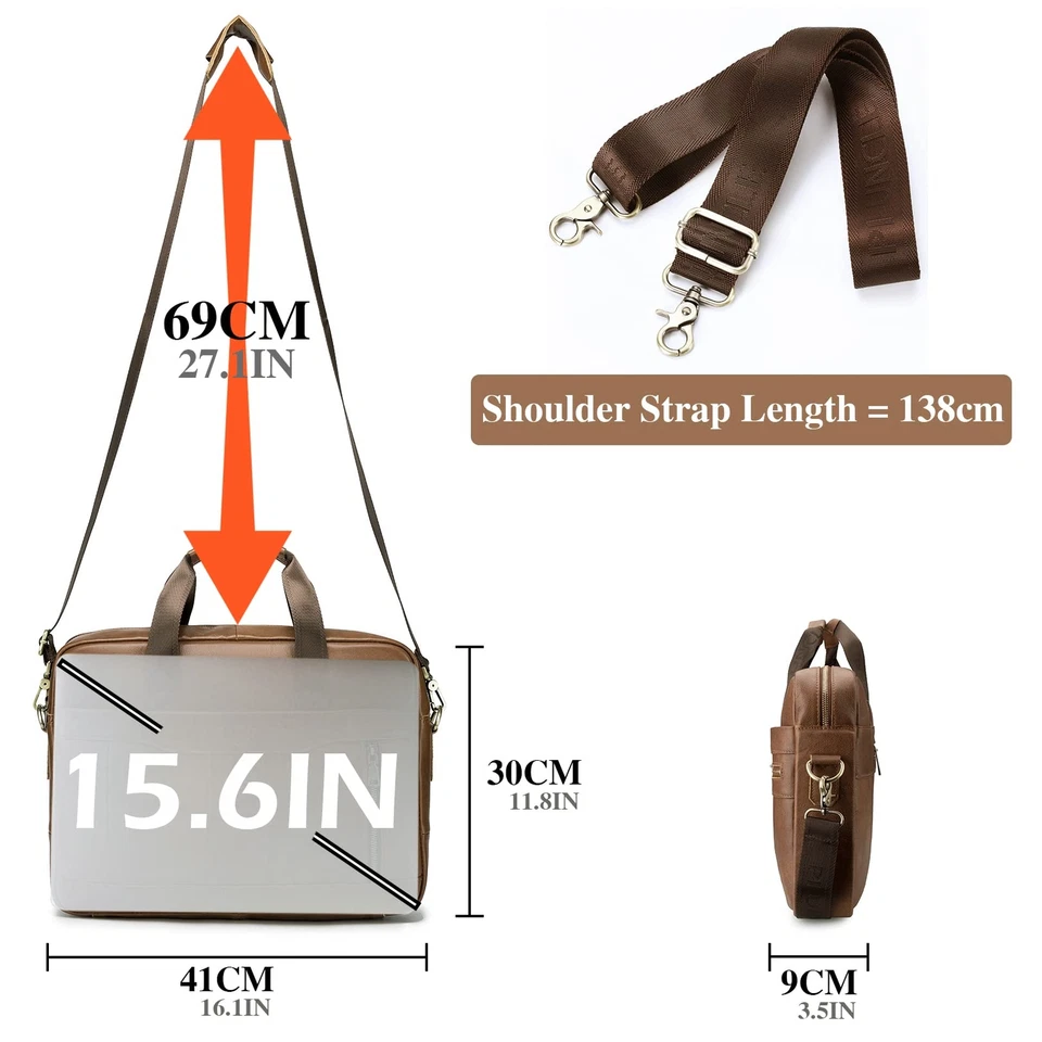 Sacoche Homme pour Ordinateur 15.6 Pouces Porte Document Homme Sacoche Classe... Foto 4 de 4