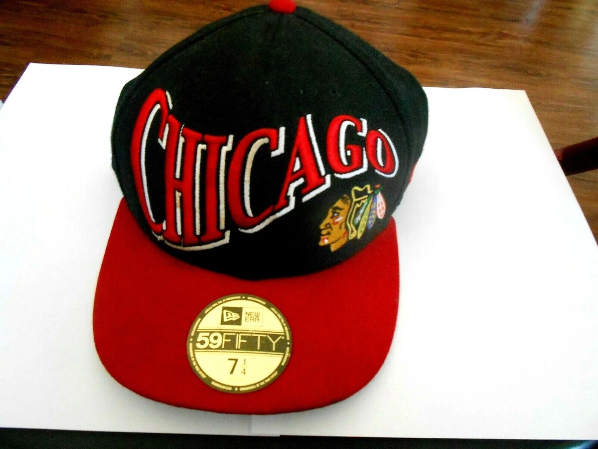 New Era Red & Black Chicago Blackhawks 59FIFTY Fitted Cap 7 1/4