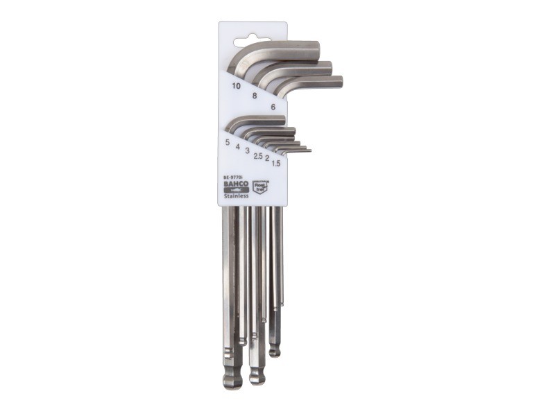 Bahco BE-9770I 9 Piece Ball End Stainless Steel Hexagon Allen Key Set 1.5-10mm - Image 2