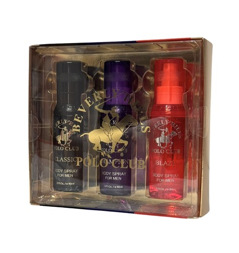 Beverly Hills Polo Club Men’s 3 Piece Set Body Spray Classic Blaze Champion 3oz - Picture 2 of 6