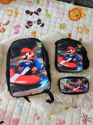 3 in 1 MARIO KART School Backpack for Boys