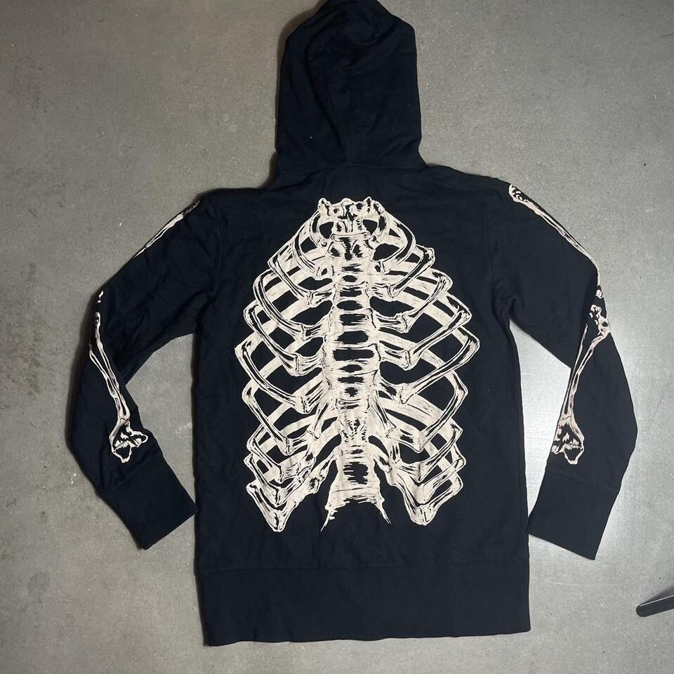 glad news skeleton full zip up hoodie jacket | eBay