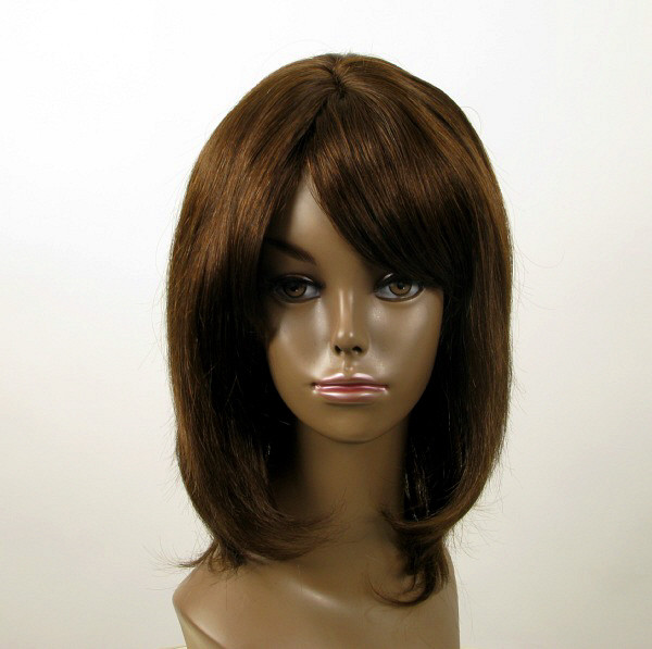 Perruque afro en cheveux naturels d'exception, coupe mi-longue châtain ISA 02/6