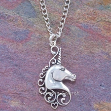 925 sterling silver MYTHICAL UNICORN Necklace Charm Pendant choice of chain