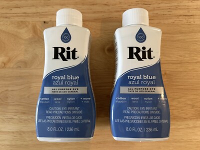 Rit Liquid Dye All Purpose 8 Ounce 2 Pack Bottles 88290, Royal Blue ...
