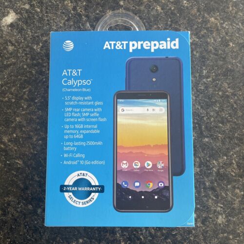 ⚡️AT&amp;T Calypso Smartphone 5.5-inch, 4G LTE Android 10 16GB Blue