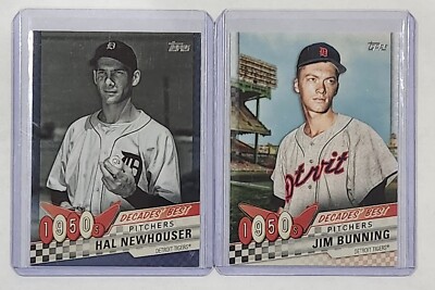 (2) 2020 Topps Update JIM BUNNING + HAL NEWHOUSER - 1950s Decades Best Card Lot