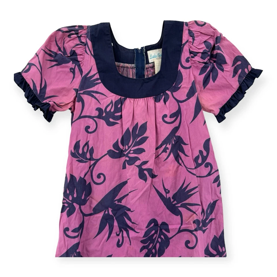 Vestido Hawaiano Lucky You Vintage Para Mujer Pequeño Midi Muumuu Floral Volantes Aloha Foto 4 de 4