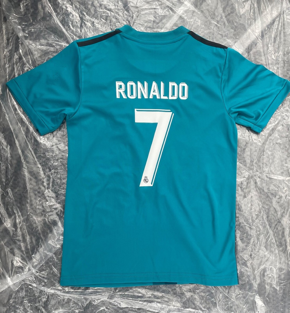 Real Madrid 2017/18 Ronaldo #7 Blue Kids Youth Soccer Kit Size 28