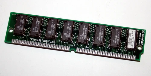 8 MB EDO-RAM 72-pin 2Mx32 non-Parity PS/2 Simm 60 ns 'LG Semicon GMM7322010CS60'