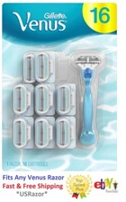 16 Gillette Venus Razor Blades Refill Cartridge fit Embrace divine Shaver Handle