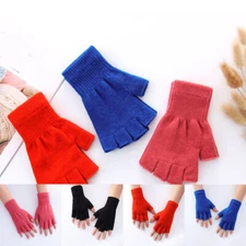 Women Men Half Finger Knitted Glove Short Wrist Mitten Winter Fingerless Gloves