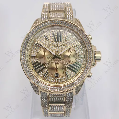 Michael Kors MK6355 Gold Crystal Pave Stainless Steel Analog Women's Watch