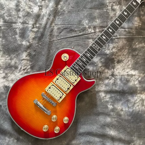 ACE Frehley Les Paul Electric Guitar Cherryburst Flamed Mahogany Body HHH Pickup
