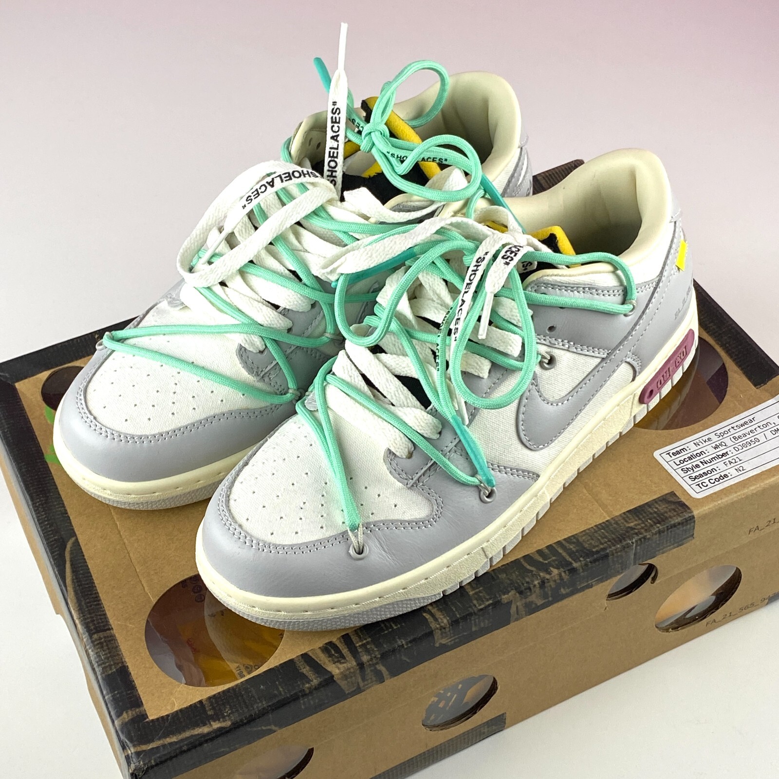 OFF WHITE X NIKE Sneakers Nike Dunk Low X OFF bianche taglia US 8 EUR 41 con scatola USATE UNA VOLTA