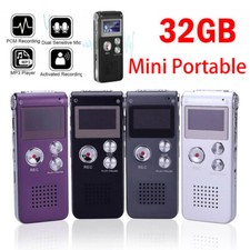 Lecture Digital Voice Recorder Dictaphone Audio MP3 Sound 32G Mini Spy Recorder