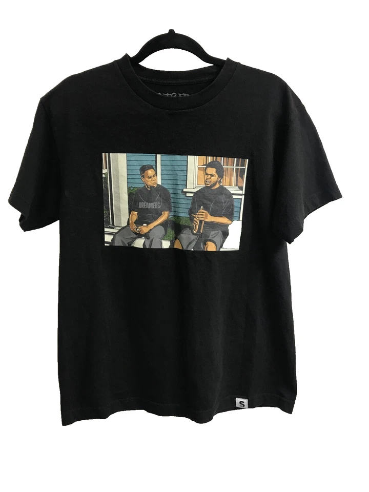 Camisa STREET DREAMS Para Hombres Mediana Compton Cube Dreamers Gráfica Negra Desvanecida Camiseta Foto 2 de 4