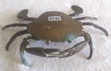 3" Tall x 7 1/2" Long x 5" Wide Metal Crab Made in Taiwan
