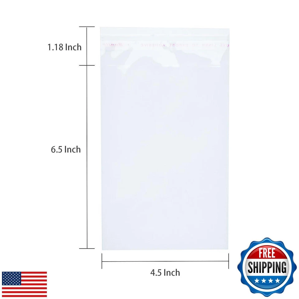 Delatanus 4-1/2 x 6-1/2 Inch Clear Cellophane Cello Bags-Fits A4 Envelope 4X6 - Image 2 of 4