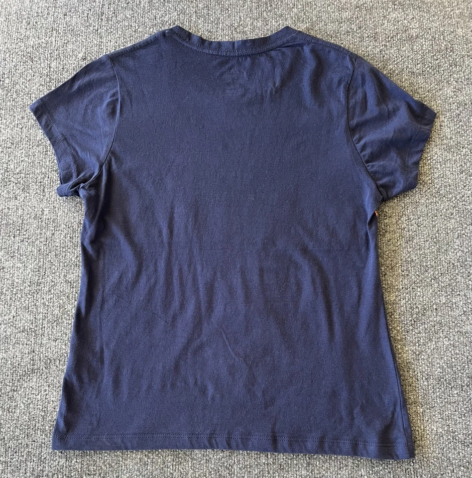 Camiseta de fútbol americano NFL Denver Broncos para mujer azul naranja lentejuelas brillo  Foto 4 de 4