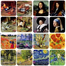 Set 4 Coasters Multi-Design Dinning Table Tea Coffee Mats Cork Back Coaster Set