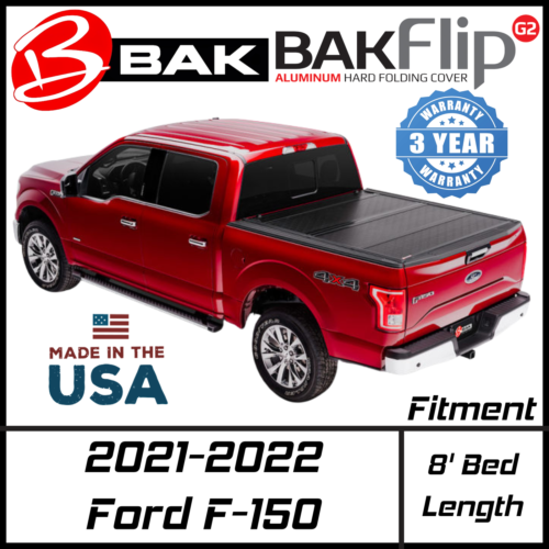 BAKFlip G2 Hard Folding Truck Bed Cover Fits 2021-2022 Ford F-150 8'